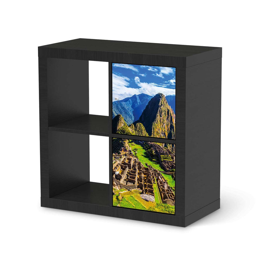 Klebefolie für Möbel Machu Picchu - IKEA Expedit Regal 2 Türen Hoch - schwarz