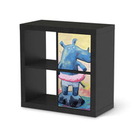 Klebefolie für Möbel Nashorn - IKEA Expedit Regal 2 Türen Hoch - schwarz