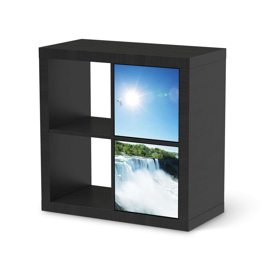 Klebefolie für Möbel Niagara Falls - IKEA Expedit Regal 2 Türen Hoch - schwarz
