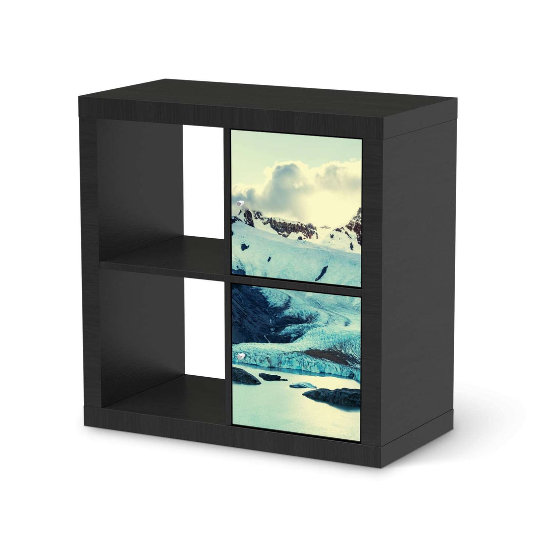 Klebefolie für Möbel Patagonia - IKEA Expedit Regal 2 Türen Hoch - schwarz