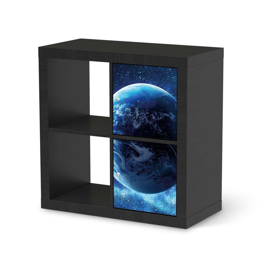 Klebefolie für Möbel Planet Blue - IKEA Expedit Regal 2 Türen Hoch - schwarz