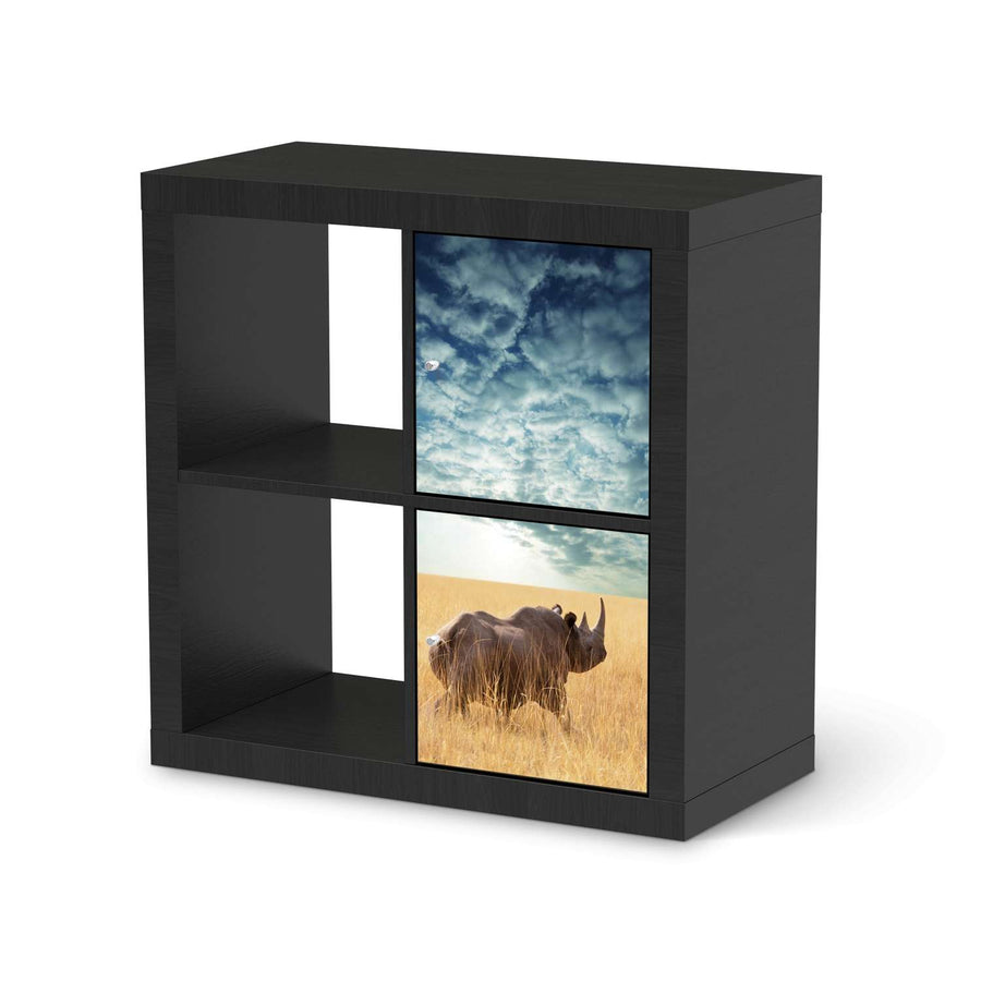 Klebefolie für Möbel Rhino - IKEA Expedit Regal 2 Türen Hoch - schwarz