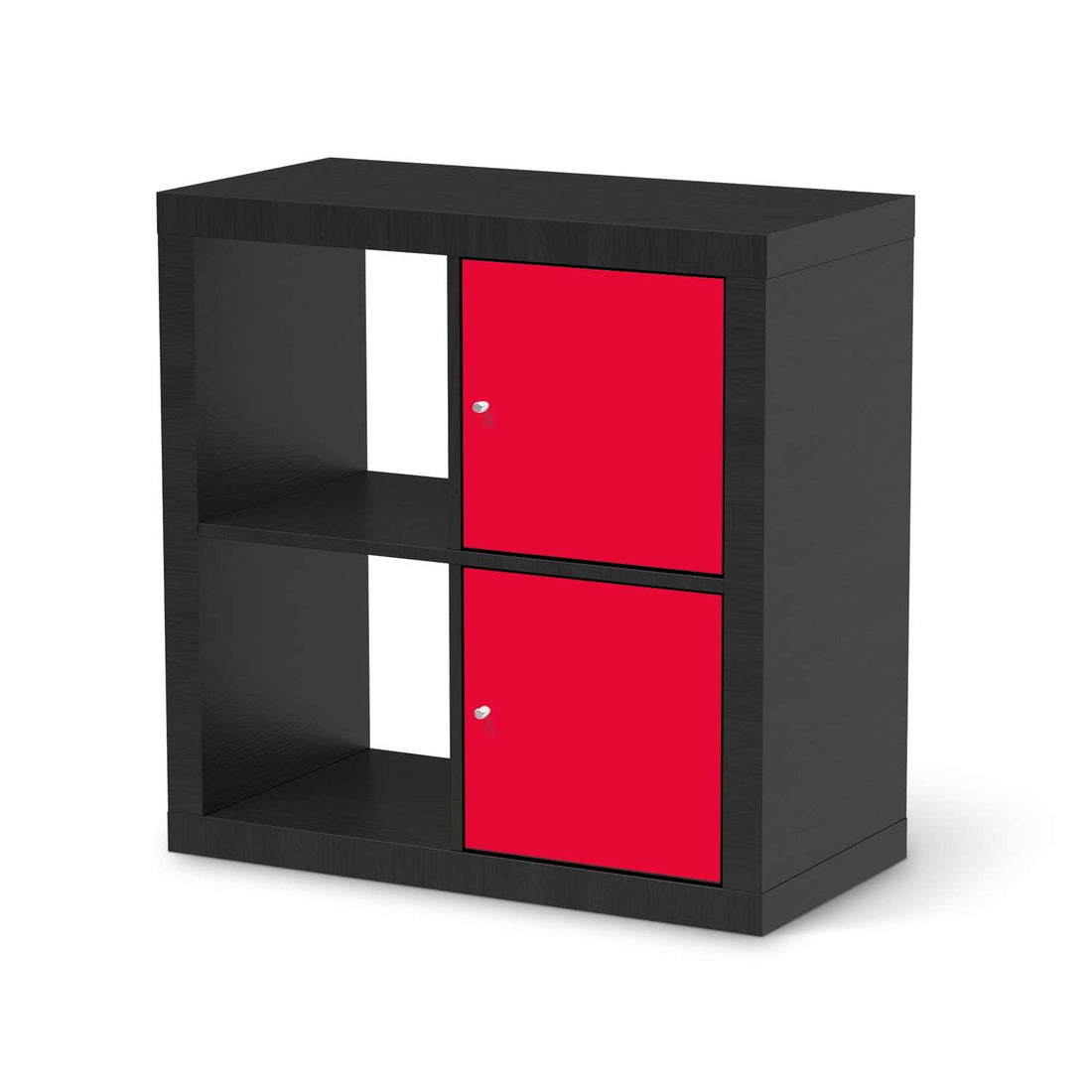 Klebefolie für Möbel Rot Light - IKEA Expedit Regal 2 Türen Hoch - schwarz