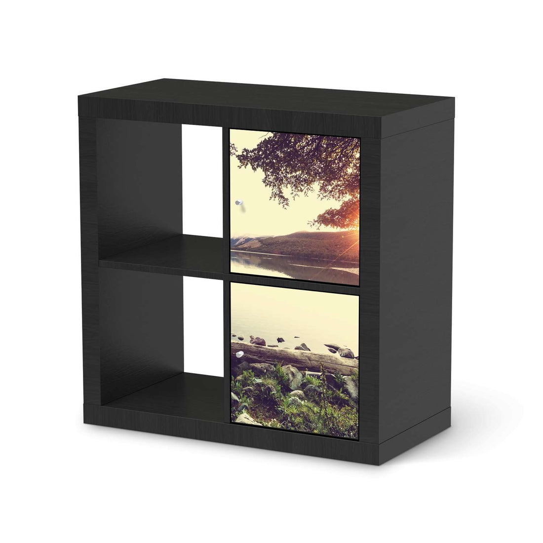 Klebefolie für Möbel Seaside Dreams - IKEA Expedit Regal 2 Türen Hoch - schwarz