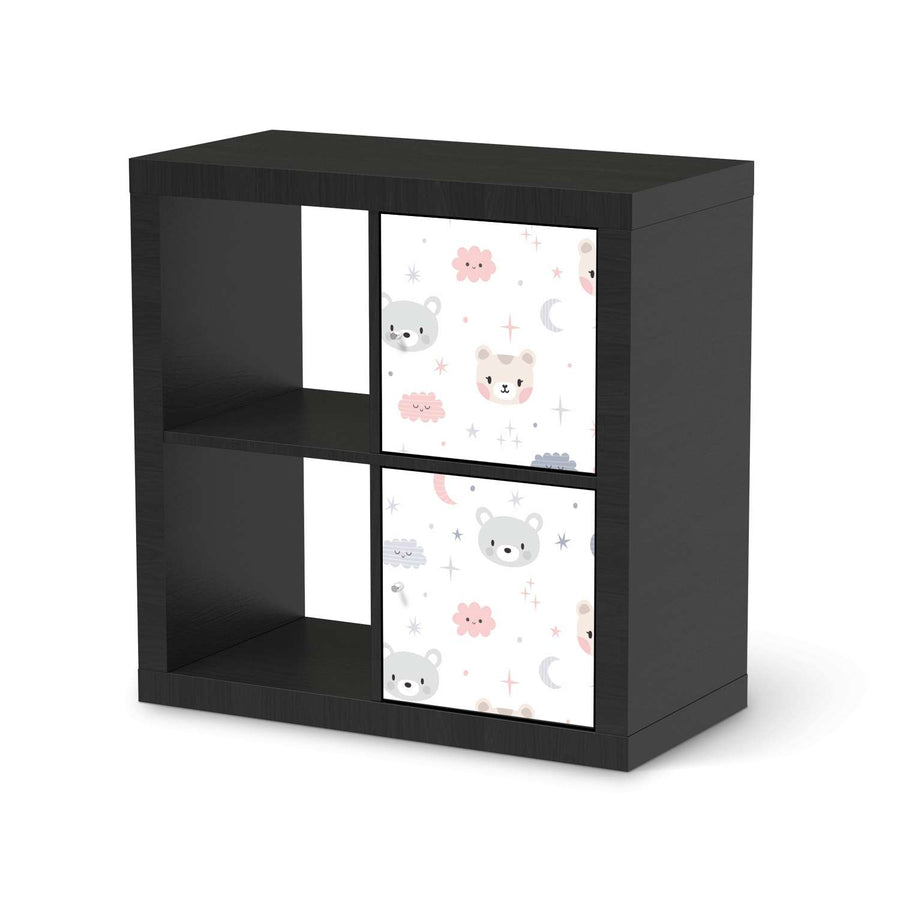 Klebefolie für Möbel Sweet Dreams - IKEA Expedit Regal 2 Türen Hoch - schwarz