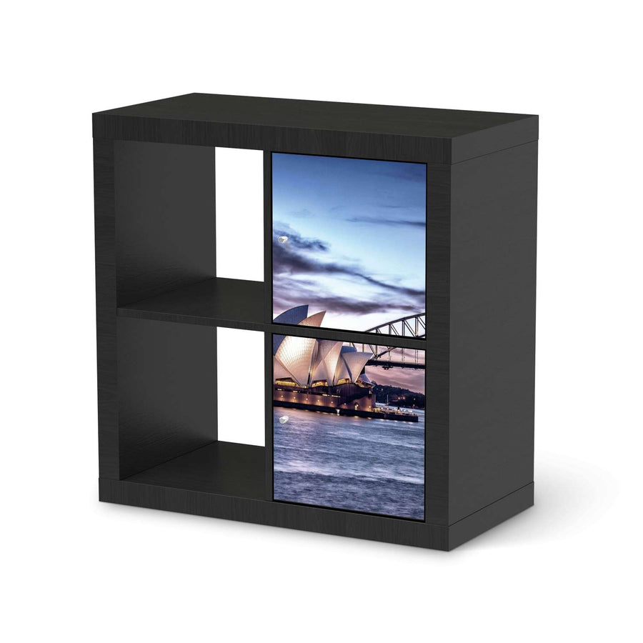 Klebefolie für Möbel Sydney - IKEA Expedit Regal 2 Türen Hoch - schwarz