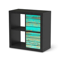Klebefolie für Möbel Wooden Aqua - IKEA Expedit Regal 2 Türen Hoch - schwarz