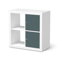 Klebefolie für Möbel Blaugrau Light - IKEA Expedit Regal 2 Türen Hoch  - weiss