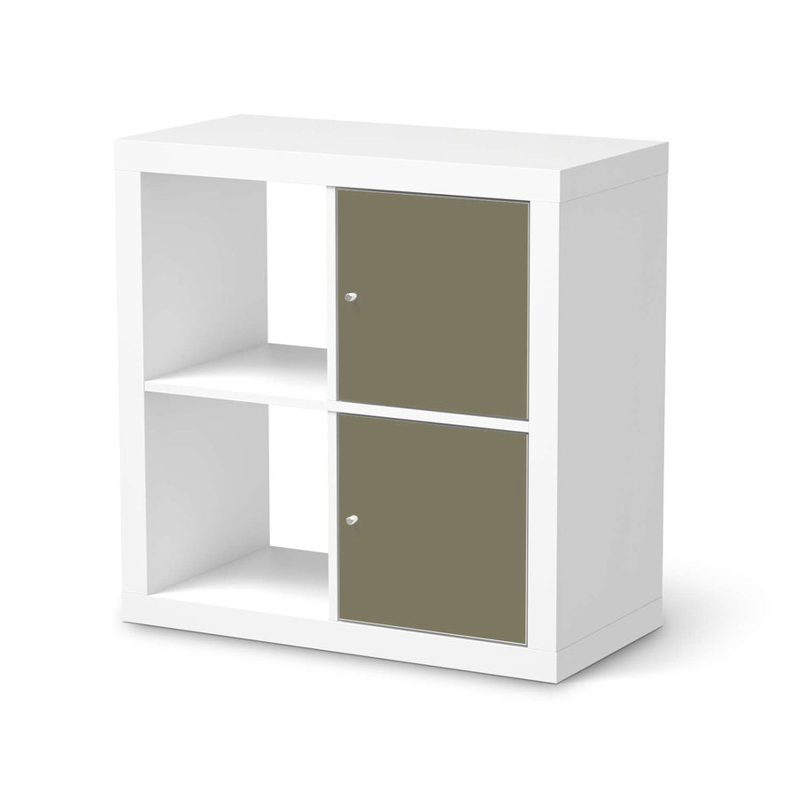 Klebefolie für Möbel Braungrau Light - IKEA Expedit Regal 2 Türen Hoch  - weiss