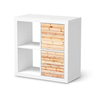 Klebefolie für Möbel Bright Planks - IKEA Expedit Regal 2 Türen Hoch  - weiss