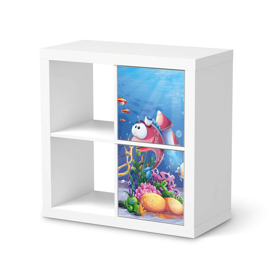 Klebefolie für Möbel Bubbles - IKEA Expedit Regal 2 Türen Hoch  - weiss