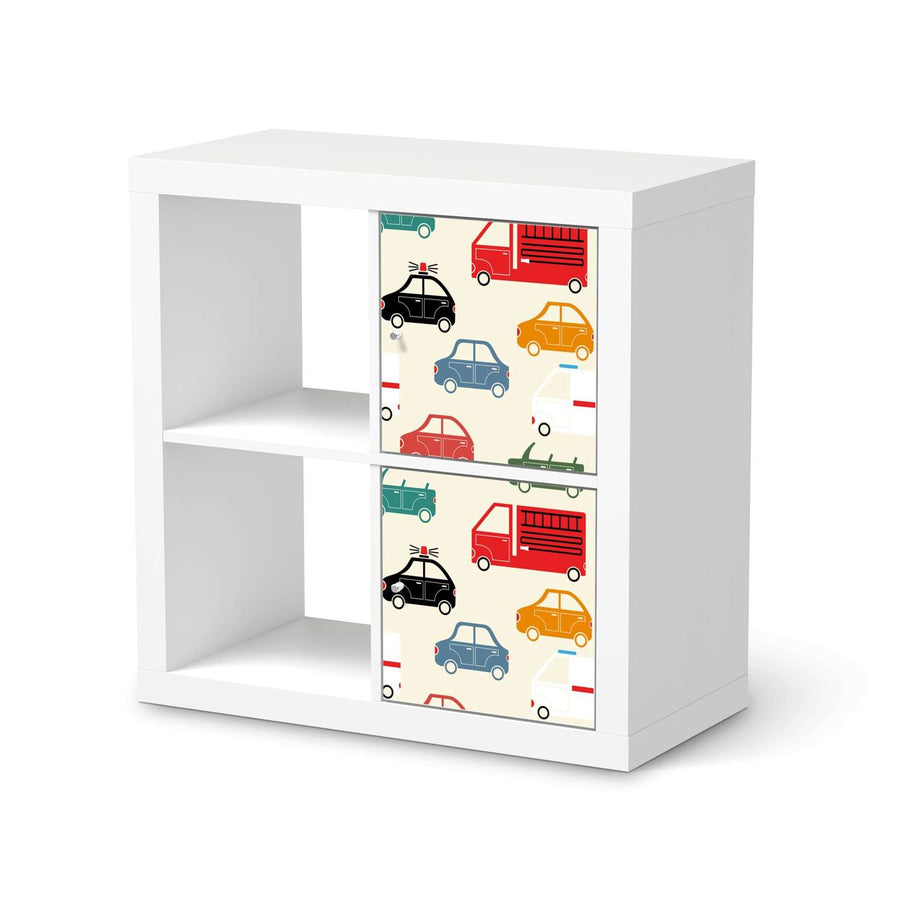 Klebefolie für Möbel Cars - IKEA Expedit Regal 2 Türen Hoch  - weiss