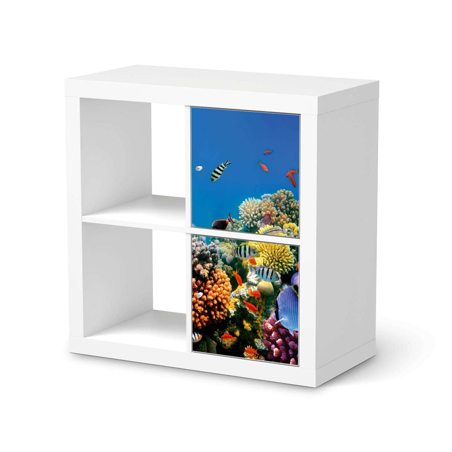 Klebefolie für Möbel Coral Reef - IKEA Expedit Regal 2 Türen Hoch  - weiss