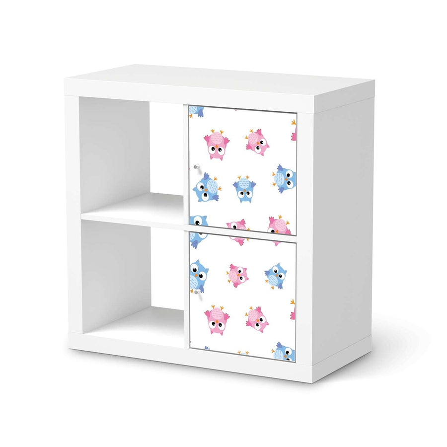 Klebefolie für Möbel Eulenparty - IKEA Expedit Regal 2 Türen Hoch  - weiss