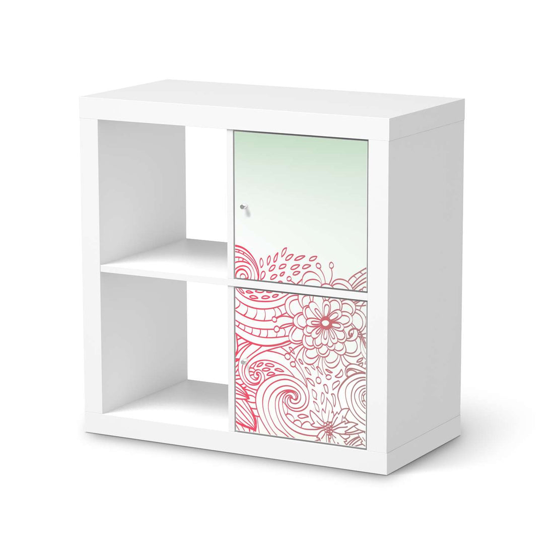 Klebefolie für Möbel Floral Doodle - IKEA Expedit Regal 2 Türen Hoch  - weiss