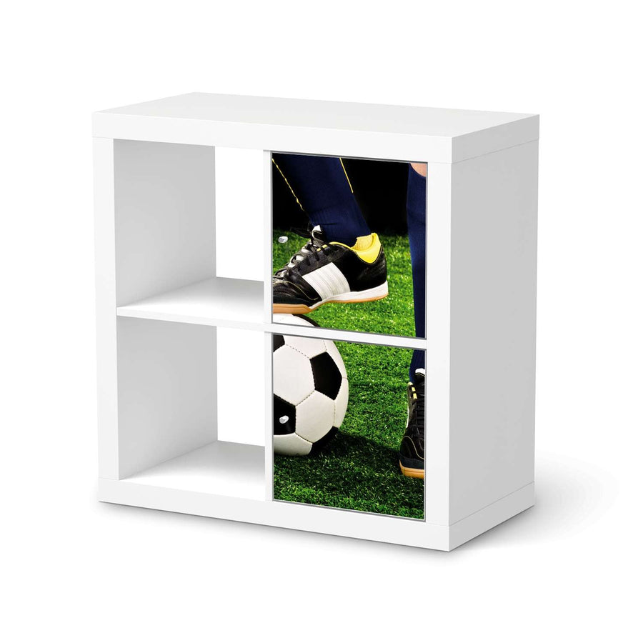 Klebefolie für Möbel Fussballstar - IKEA Expedit Regal 2 Türen Hoch  - weiss