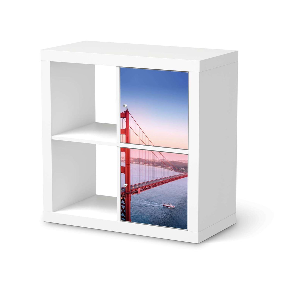 Klebefolie für Möbel Golden Gate - IKEA Expedit Regal 2 Türen Hoch  - weiss