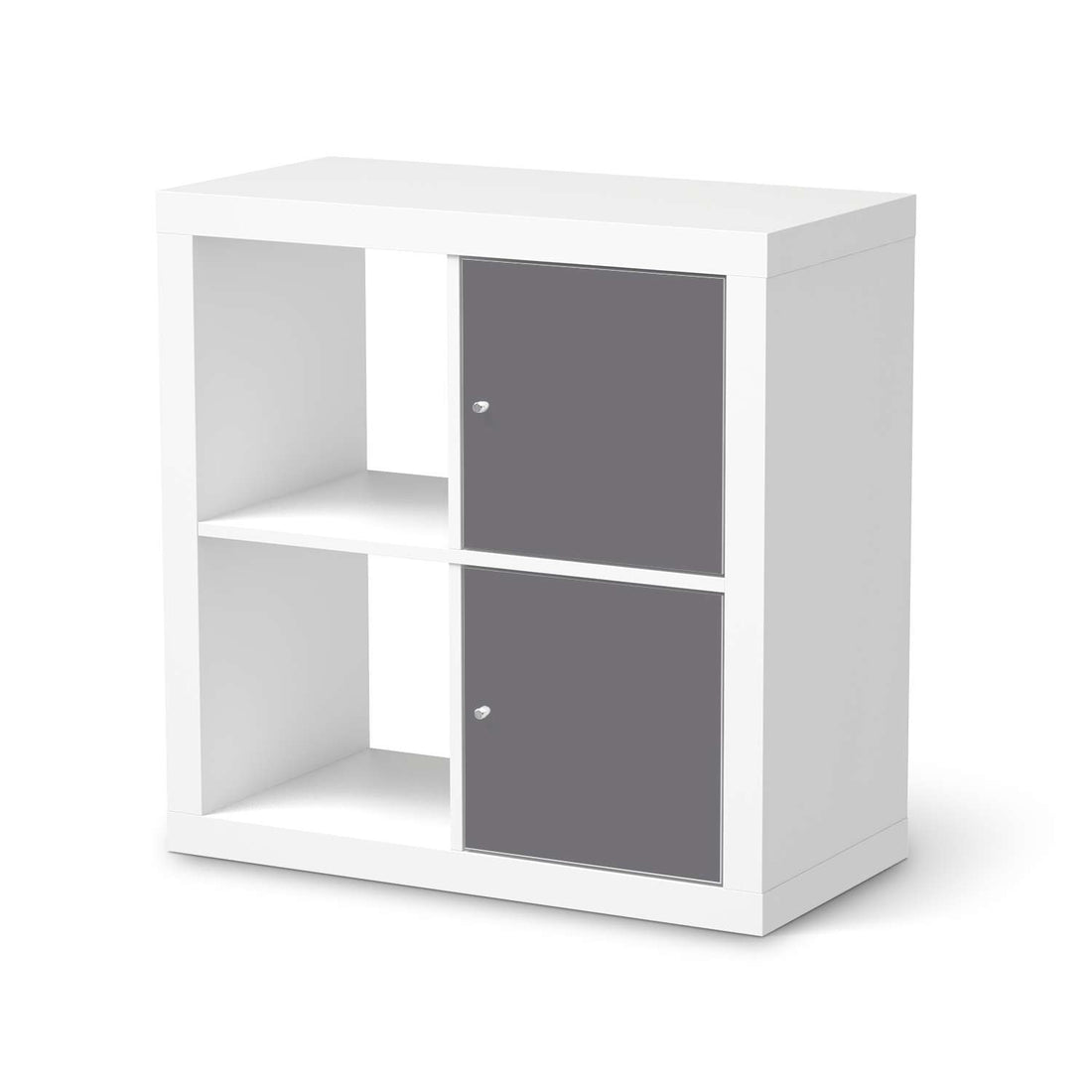 Klebefolie für Möbel Grau Light - IKEA Expedit Regal 2 Türen Hoch  - weiss
