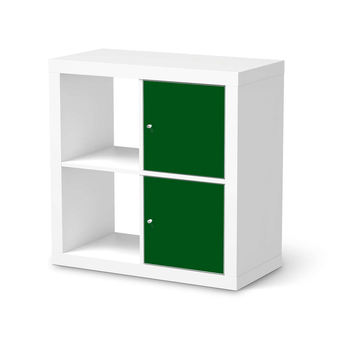 Klebefolie für Möbel Grün Dark - IKEA Expedit Regal 2 Türen Hoch  - weiss