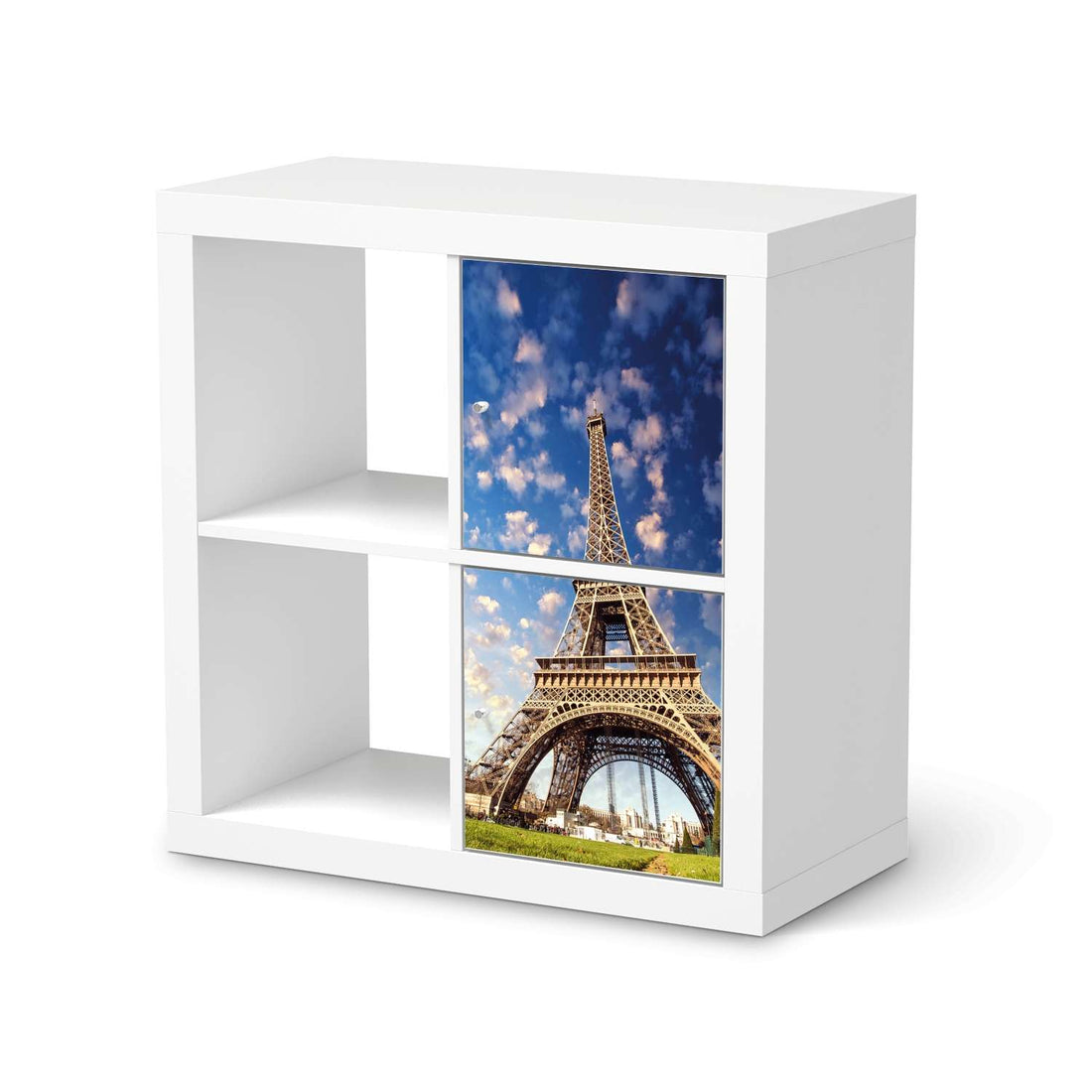 Klebefolie für Möbel La Tour Eiffel - IKEA Expedit Regal 2 Türen Hoch  - weiss
