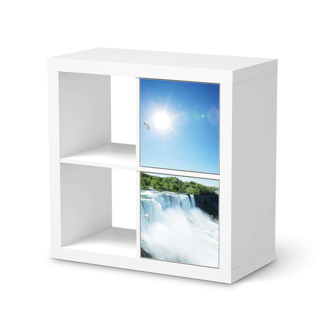 Klebefolie für Möbel Niagara Falls - IKEA Expedit Regal 2 Türen Hoch  - weiss