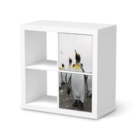 Klebefolie für Möbel Penguin Family - IKEA Expedit Regal 2 Türen Hoch  - weiss