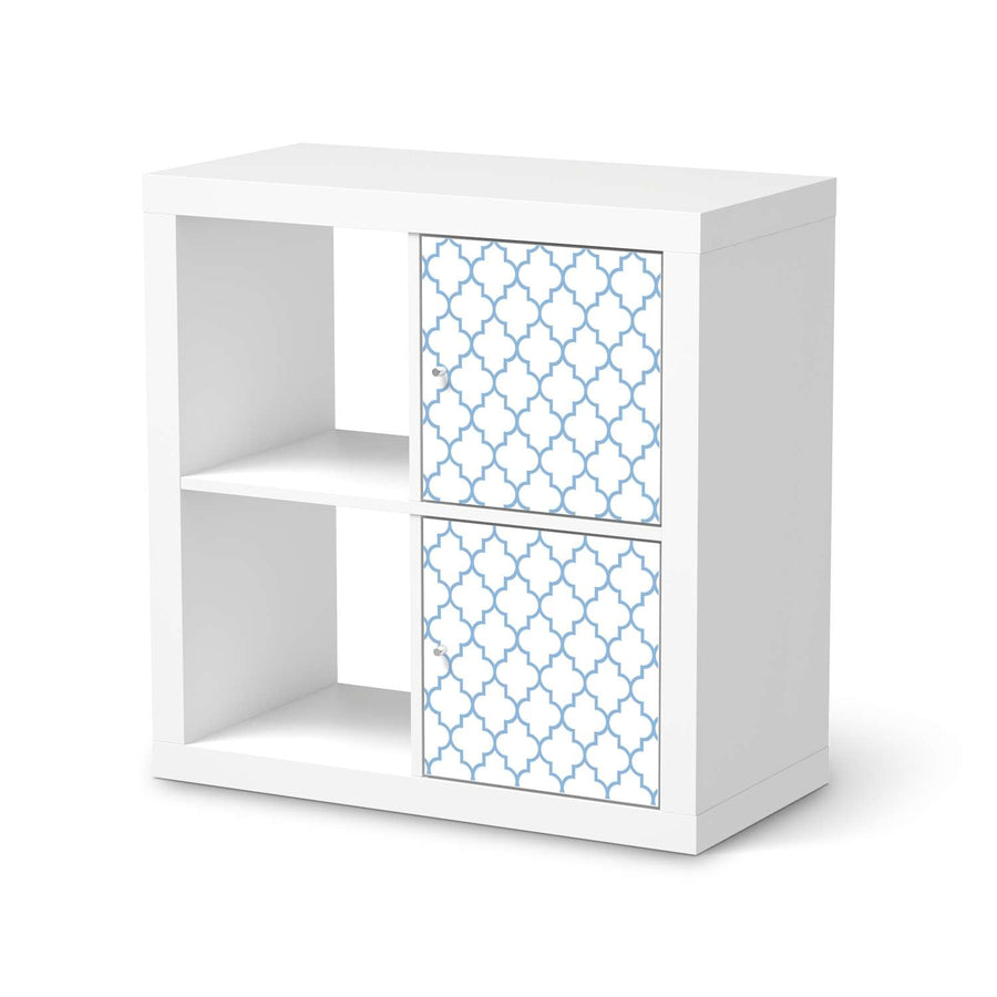 Klebefolie für Möbel Retro Pattern - Blau - IKEA Expedit Regal 2 Türen Hoch  - weiss