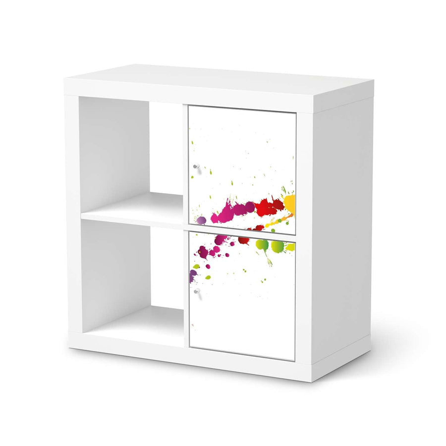 Klebefolie für Möbel Splash 2 - IKEA Expedit Regal 2 Türen Hoch  - weiss