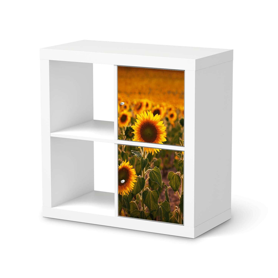 Klebefolie für Möbel Sunflowers - IKEA Expedit Regal 2 Türen Hoch  - weiss
