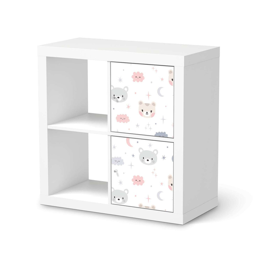 Klebefolie für Möbel Sweet Dreams - IKEA Expedit Regal 2 Türen Hoch  - weiss