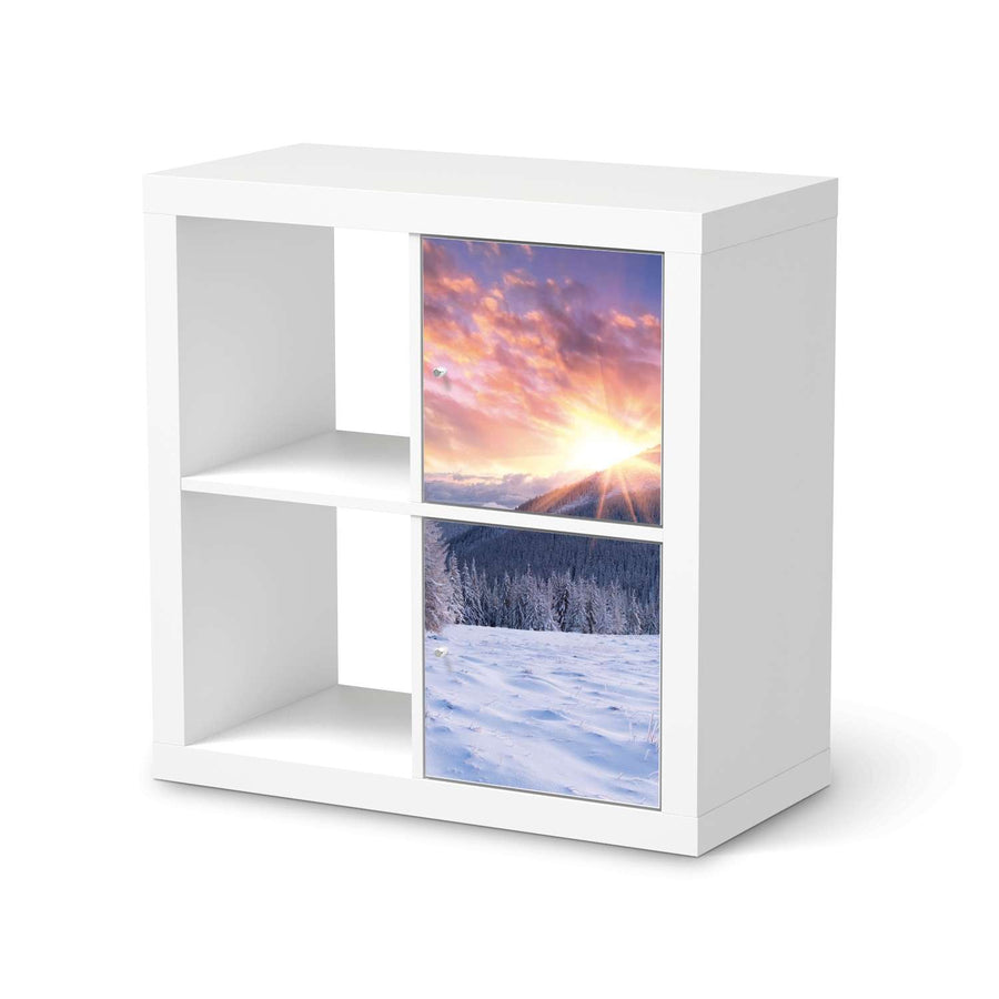 Klebefolie für Möbel Zauberhafte Winterlandschaft - IKEA Expedit Regal 2 Türen Hoch  - weiss
