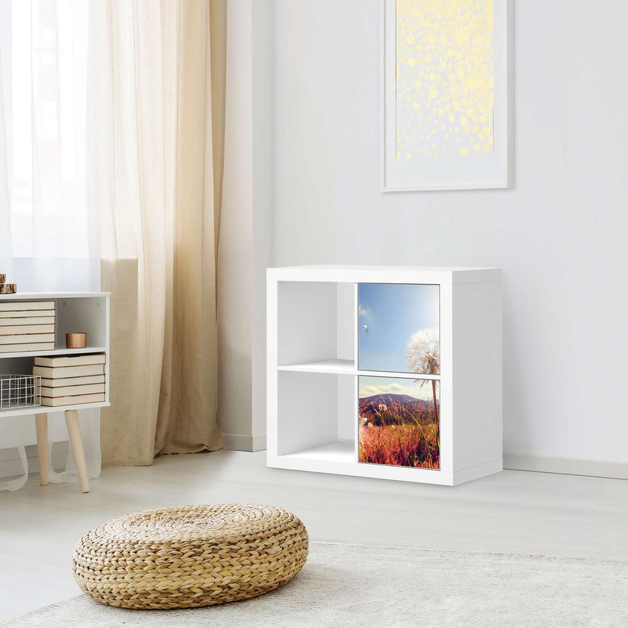 Klebefolie für Möbel Dandelion - IKEA Expedit Regal 2 Türen Hoch - Wohnzimmer