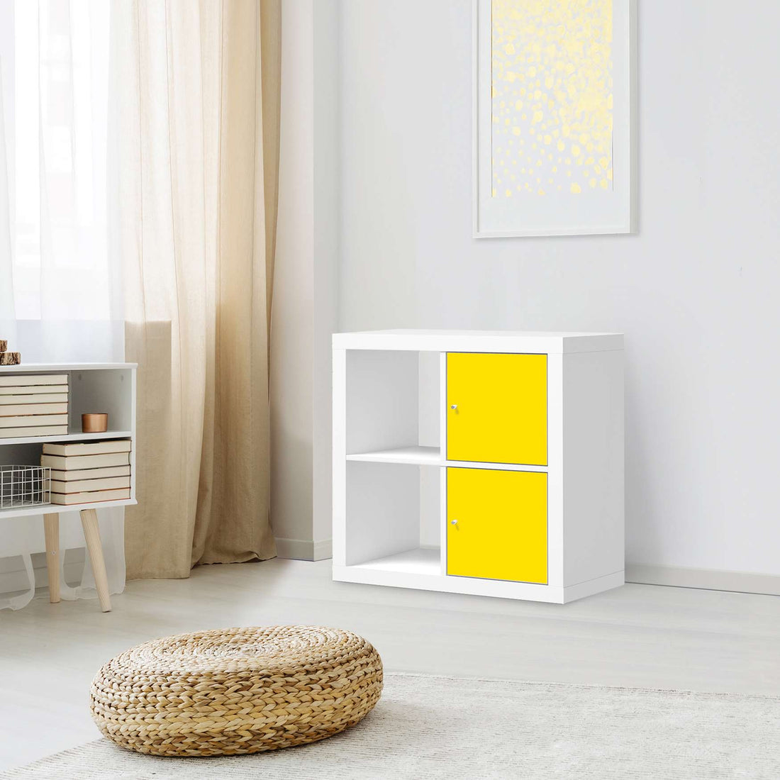 Klebefolie für Möbel Gelb Dark - IKEA Expedit Regal 2 Türen Hoch - Wohnzimmer