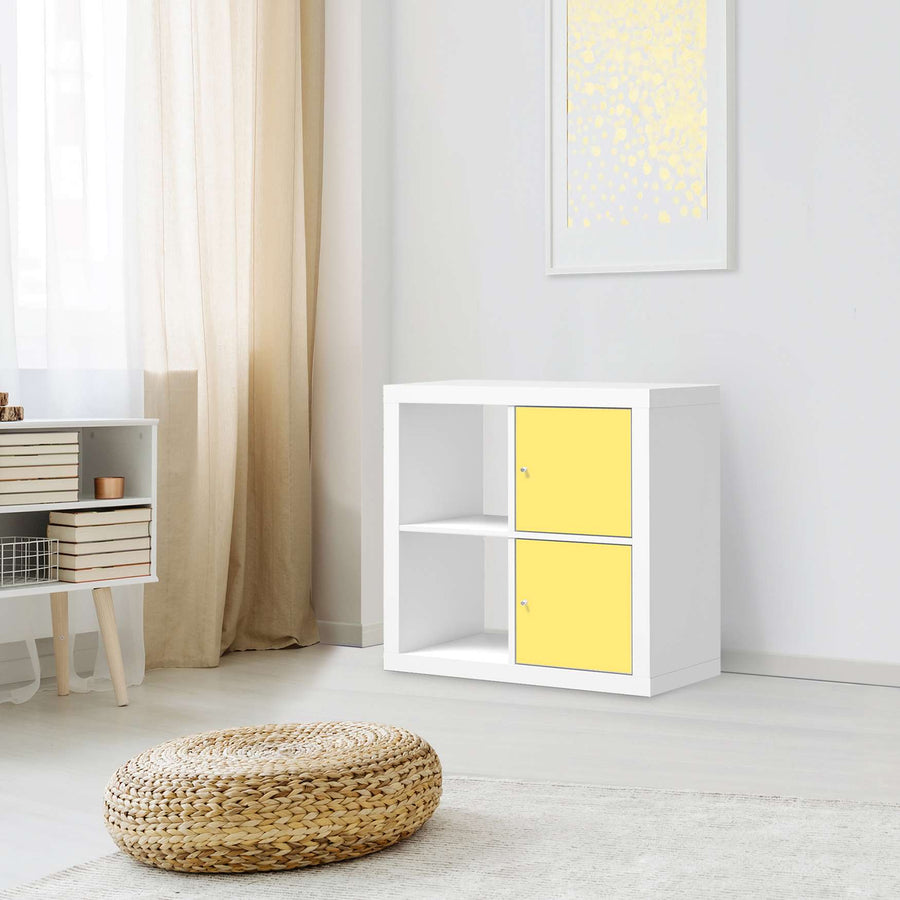 Klebefolie für Möbel Gelb Light - IKEA Expedit Regal 2 Türen Hoch - Wohnzimmer