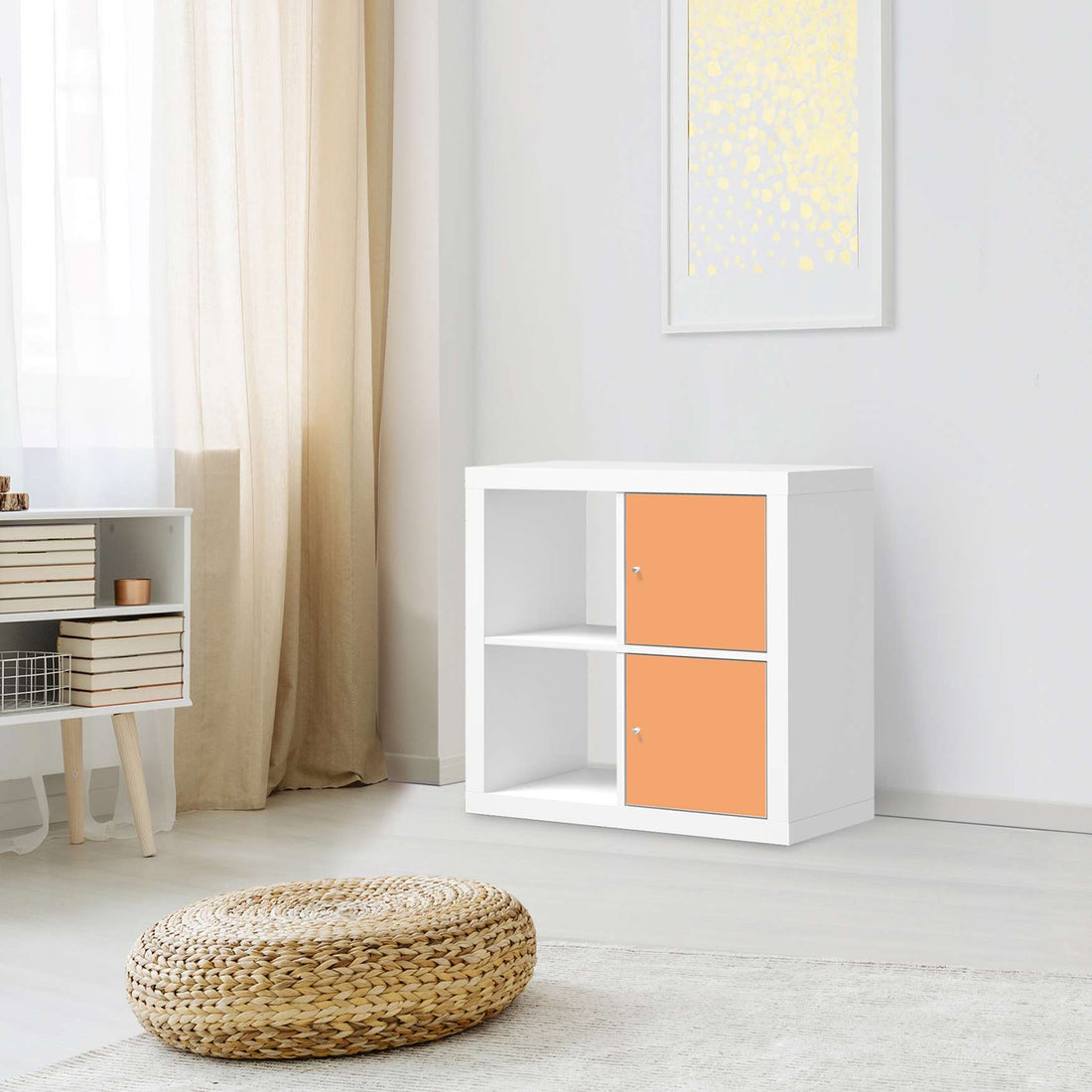 Klebefolie für Möbel Orange Light - IKEA Expedit Regal 2 Türen Hoch - Wohnzimmer