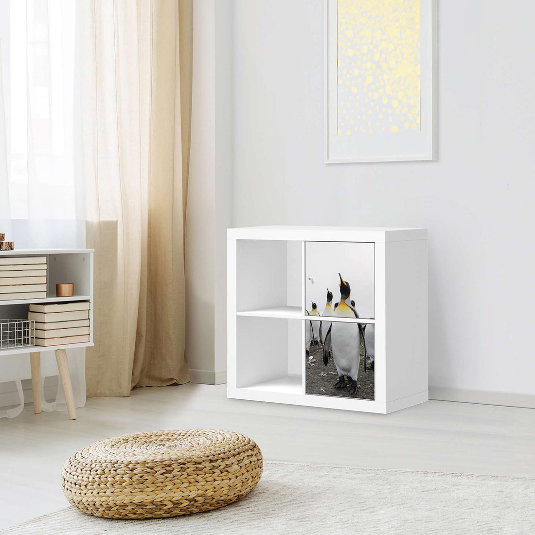 Klebefolie für Möbel Penguin Family - IKEA Expedit Regal 2 Türen Hoch - Wohnzimmer