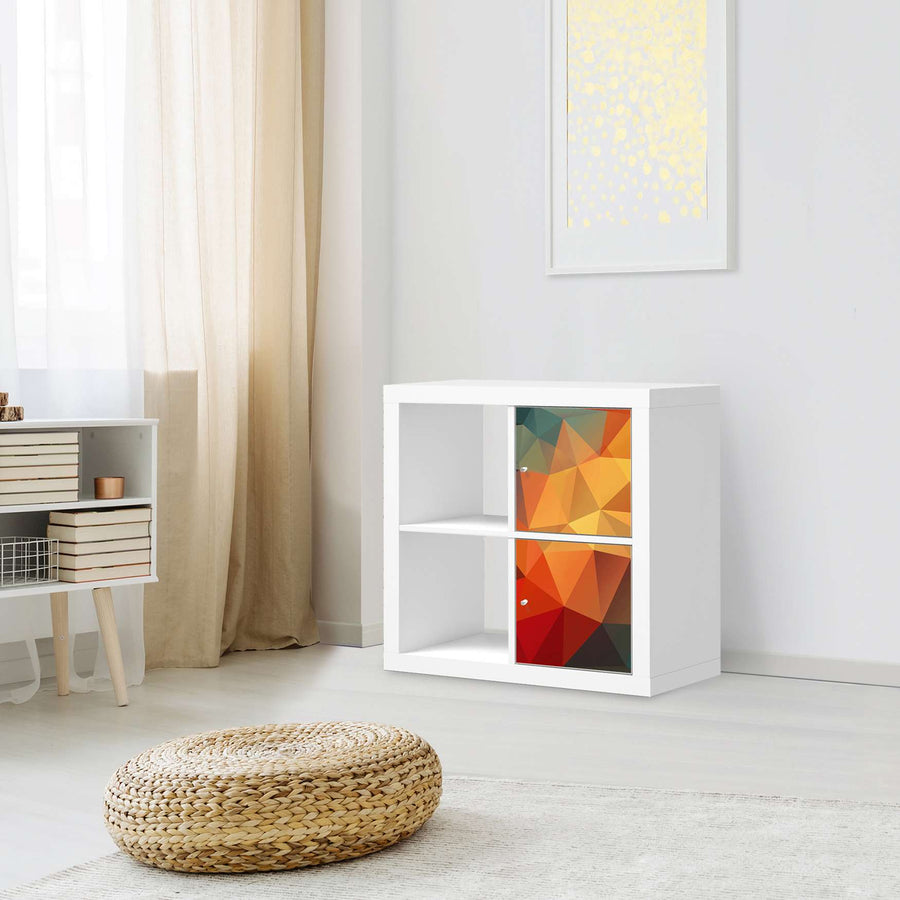 Klebefolie für Möbel Polygon - IKEA Expedit Regal 2 Türen Hoch - Wohnzimmer
