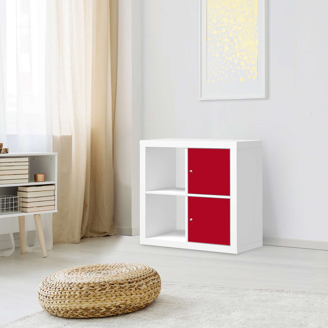 Klebefolie für Möbel Rot Dark - IKEA Expedit Regal 2 Türen Hoch - Wohnzimmer