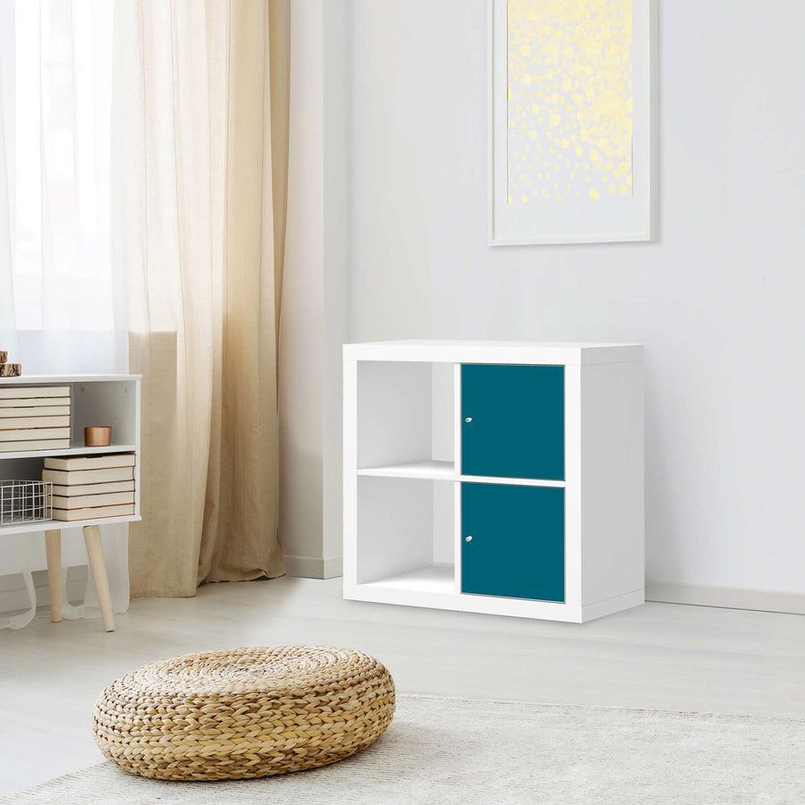 Klebefolie für Möbel Türkisgrün Dark - IKEA Expedit Regal 2 Türen Hoch - Wohnzimmer