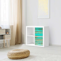 Klebefolie für Möbel Wooden Aqua - IKEA Expedit Regal 2 Türen Hoch - Wohnzimmer