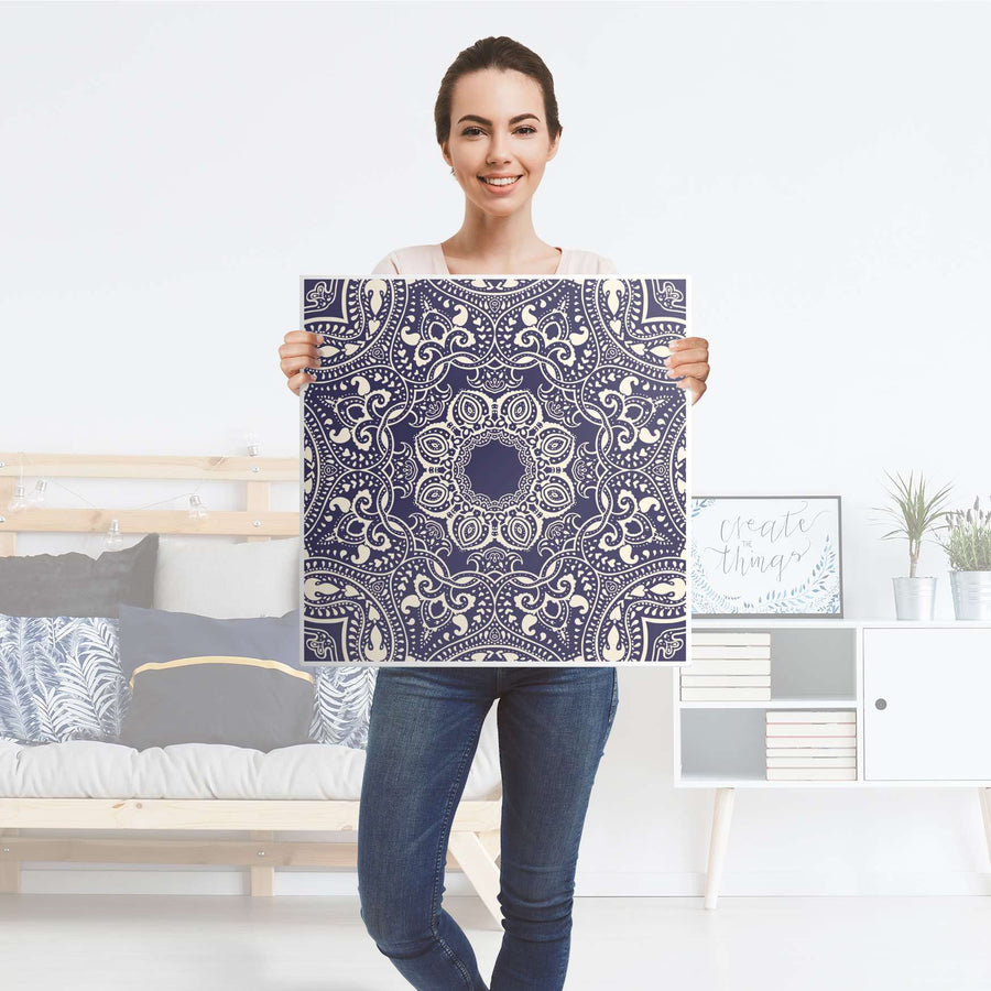 Klebefolie für Möbel Blue Mandala - IKEA Hemnes Couchtisch 90x90 cm - Folie