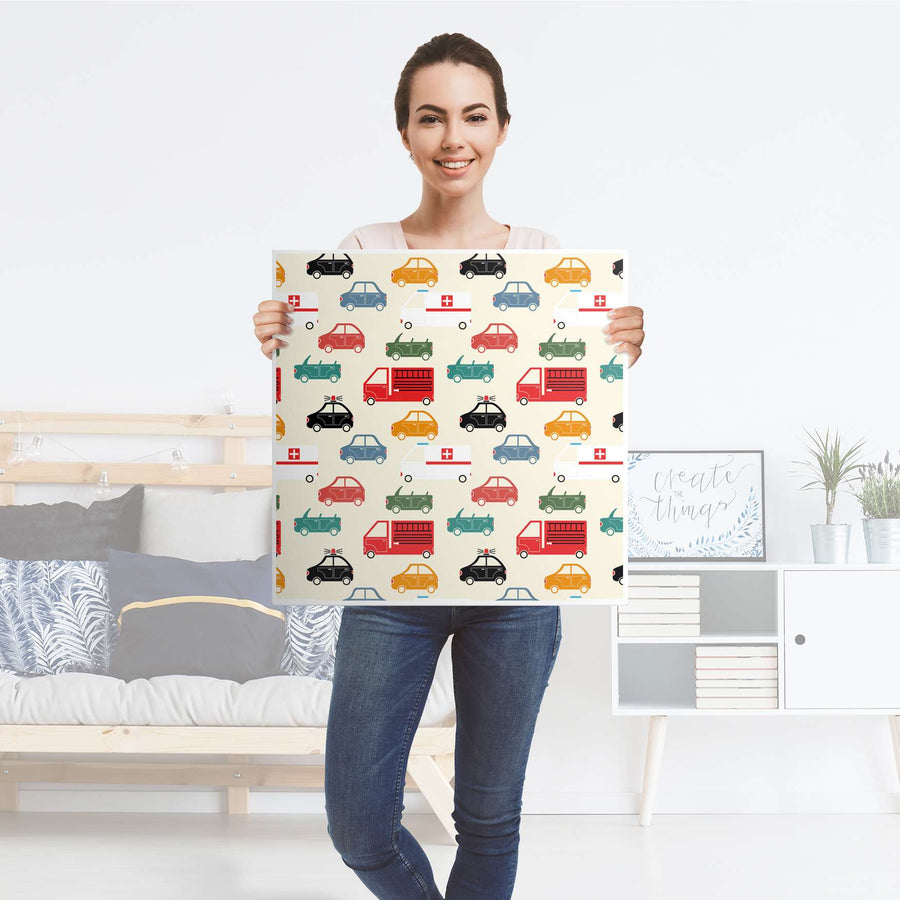 Klebefolie für Möbel Cars - IKEA Hemnes Couchtisch 90x90 cm - Folie