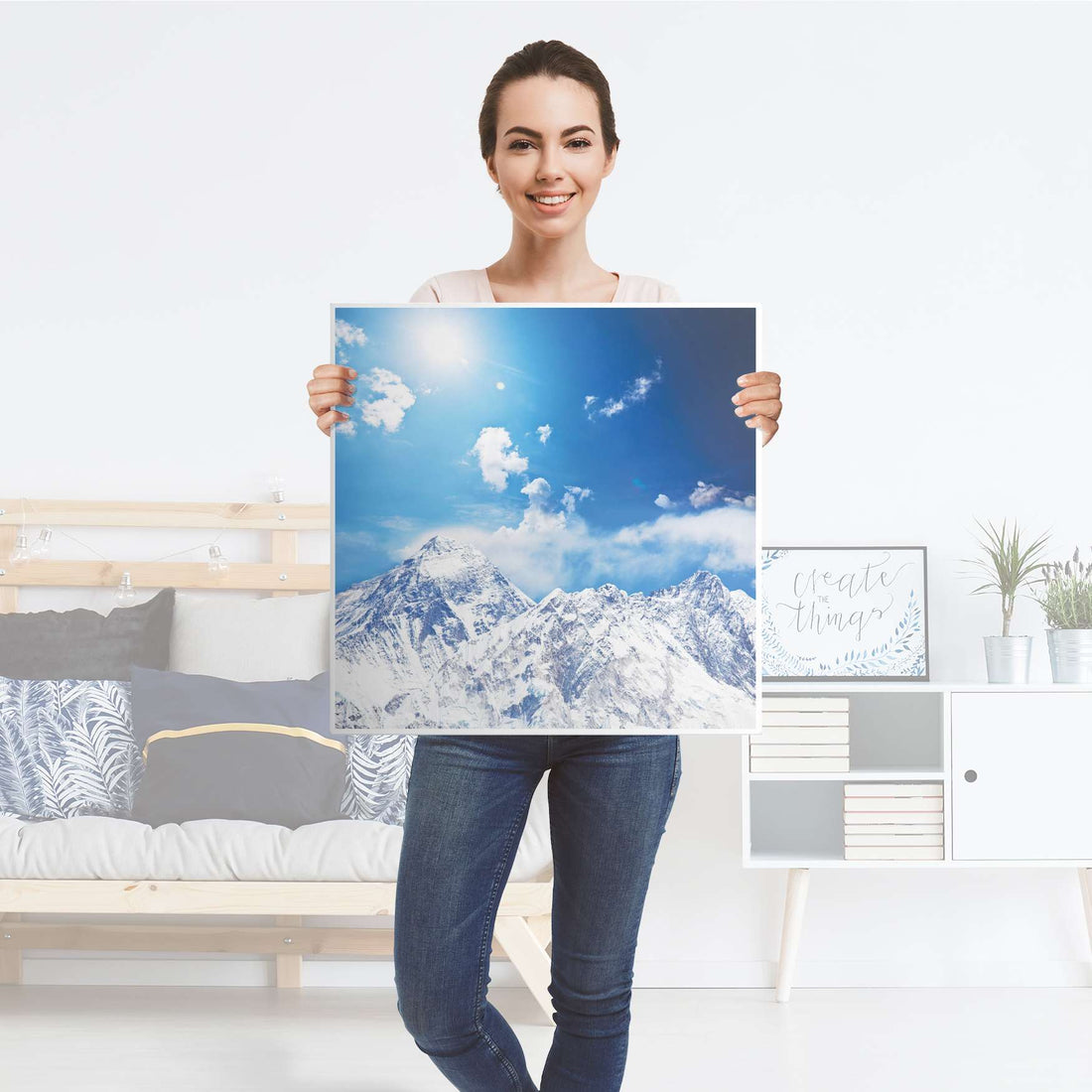 Klebefolie für Möbel Everest - IKEA Hemnes Couchtisch 90x90 cm - Folie