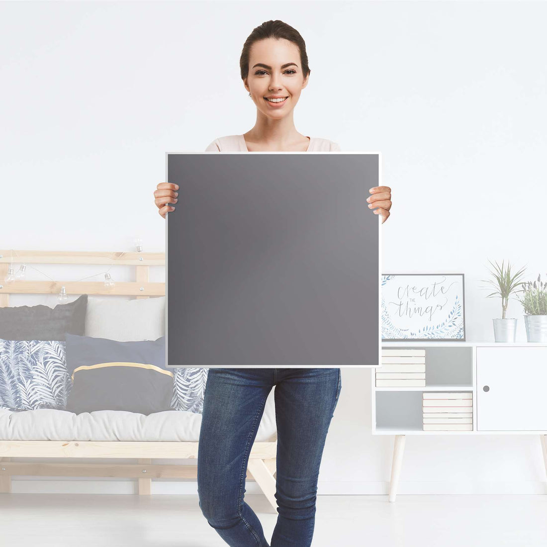 Klebefolie für Möbel Grau Light - IKEA Hemnes Couchtisch 90x90 cm - Folie