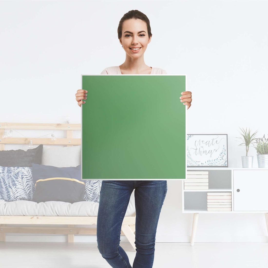 Klebefolie für Möbel Grün Light - IKEA Hemnes Couchtisch 90x90 cm - Folie