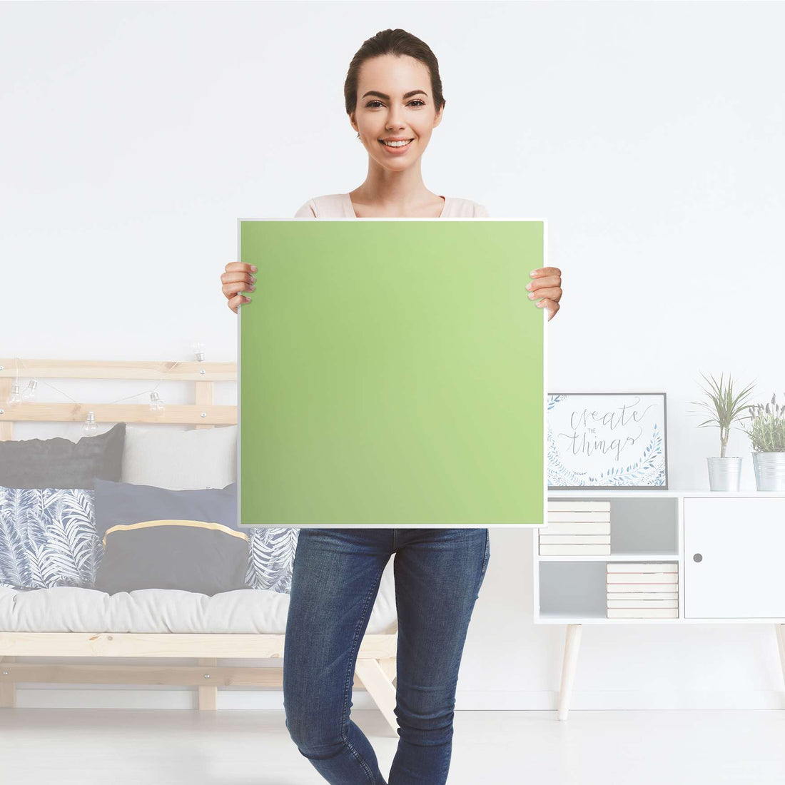 Klebefolie für Möbel Hellgrün Light - IKEA Hemnes Couchtisch 90x90 cm - Folie