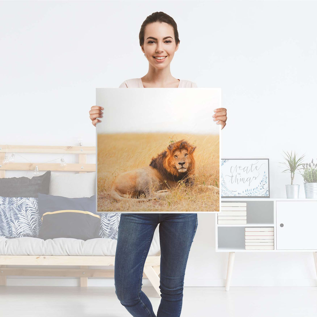 Klebefolie für Möbel Lion King - IKEA Hemnes Couchtisch 90x90 cm - Folie
