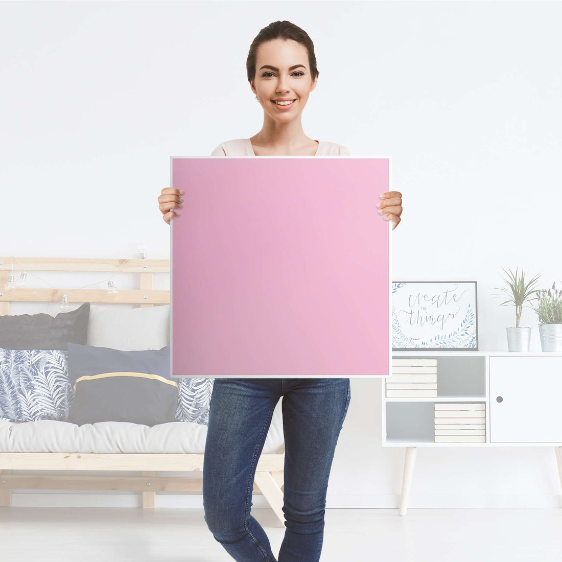 Klebefolie für Möbel Pink Light - IKEA Hemnes Couchtisch 90x90 cm - Folie