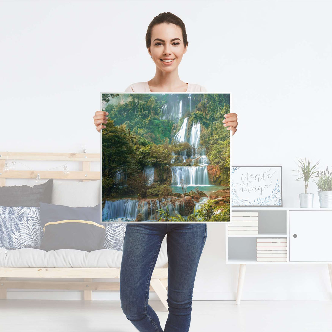 Klebefolie für Möbel Rainforest - IKEA Hemnes Couchtisch 90x90 cm - Folie
