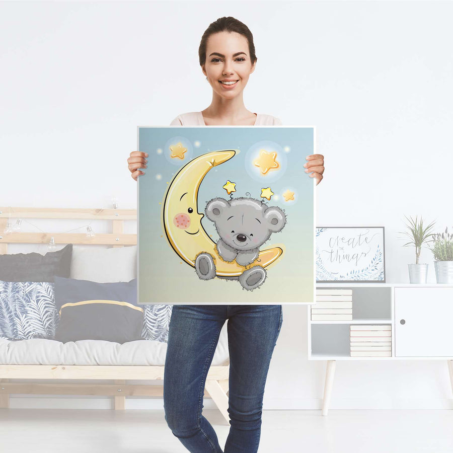 Klebefolie für Möbel Teddy und Mond - IKEA Hemnes Couchtisch 90x90 cm - Folie